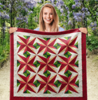 Glowing Mistletoe Wall Quilt | 40x40 Inches # W-431