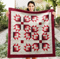 Inverted Bear Paw Wall Quilt | 40x40 Inches # W-463