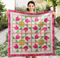 Tulips Star  Wall Quilt | 40x40 Inches # W-453