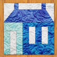Pastel Village Quilt Block Pattern | 16", 18", 20", 22", and 24" Size Versions Included # 192-B-2