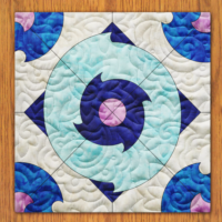 Ring Smoke Quilt Block Pattern | 6", 8", 10", 12", and 14" Size Versions Included # 372-B-1