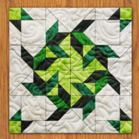 Solar Prominence Quilt Block Pattern | 6", 8", 10", 12", and 14" Size Versions Included # 437-B-1