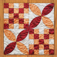 Leaf Irish Chain Quilt Block Pattern | 6", 8", 10", 12", and 14" Size Versions Included # 465-B-1