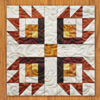 Inverted Bear Paw Quilt Block Pattern | 6", 8", 10", 12", and 14" Size Versions Included # 463-B-1