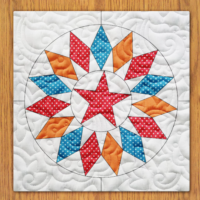 Sunstar Quilt Block Pattern | 6", 8", 10", 12", and 14"  Size Versions Included # 349-B-1