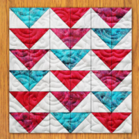 Flying Geese Variation Quilt Block Pattern | 6", 8", 10", 12", and 14" Size Versions Included # 222-B-1