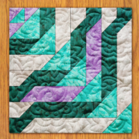 Festive Ribbons Quilt Block Pattern | 6", 8", 10", 12", and 14" Size Versions Included # 171-B-1