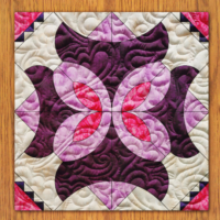 Tiki Flower Quilt Block Pattern | 6", 8", 10", 12", and 14" Size Versions Included # 392-B-1
