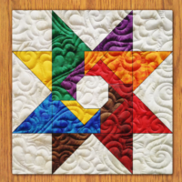 Star Fiesta Quilt Block Pattern | 6", 8", 10", 12", and 14" Size Versions Included # 418-B-1