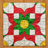 Drunkard Daisies Quilt Block Pattern | 6", 8", 10", 12", and 14" Size Versions Included # 402-B-1