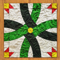 Ring Vines Quilt Block Pattern | 6", 8", 10", 12", and 14" Size Versions Included # 450-B-1