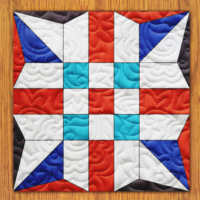 Blazing Caltrop Quilt Block Pattern | 6", 8", 10", 12", and 14" Size Versions Included # 396-B-1