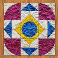 Scope Sight Quilt Block Pattern | 6", 8", 10",12", and 14" Size Versions Included # 421-B-1