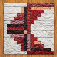 Shuriken Log Cabin Quilt Block Pattern | 6", 8", 10", 12", and 14" Size Versions Included # 447-B-1