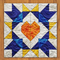 Wrapping Heart Quilt Block Pattern | 6", 8", 10", 12", and 14" Size Versions Included # 433-B-1