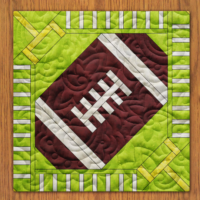 American Football Quilt Block Pattern | 6", 8", 10", 12", and 14" Size Versions Included # 434-B-1