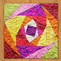 Folded Roses Quilt Block Pattern | 6", 8", 10", 12", and 14" Size Versions Included # 360-B-1