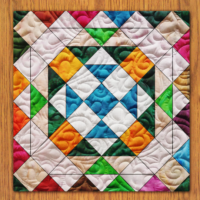 Aegean Stained Quilt Block Pattern | 16", 18", 20", 22", and 24" Size Versions Included # 199-B-2