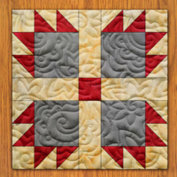 Bear Paw Quilt Block Pattern | 16", 18", 20", 22", and 24" Size Versions Included # 157-B-2