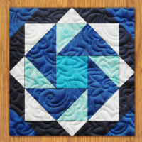 Whirling Triads Quilt Block Pattern | 16", 18", 20", 22", and 24" Size Versions Included #294-B-2