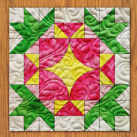 Shimmering Star Quilt Block Pattern | 16", 18", 20", 22", and 24" Size Versions Included # 286-B-2