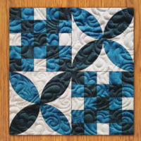 Leaf Irish Chain Quilt Block Pattern | 16", 18", 20", 22", and 24" Size Versions Included # 465-B-2