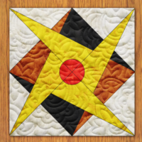 Spotlight Star Quilt Block Pattern | 16", 18", 20", 22", and 24" Size Versions Included # 440-B-2