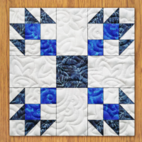 Northern Winter Pixies Quilt Block Pattern | 16", 18", 20", 22", and 24"  Size Versions Included # 412-B-2
