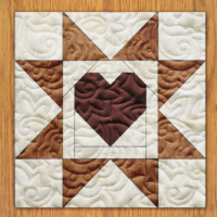 Hearts and Stars Quilt Block Pattern | 16", 18", 20", 22", and 24"  Size Versions Included # 188-B-2