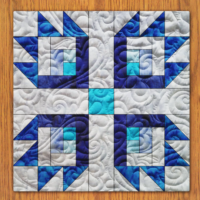 Inverted Bear Paw Quilt Block Pattern | 16", 18", 20", 22", and 24" Size Versions Included # 463-B-2