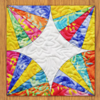Shimmering Fans Quilt Block Pattern | 16", 18", 20", 22", and 24"  Size Versions Included # 355-B-2