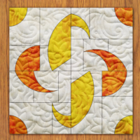 Orbital Spin Quilt Block Pattern | 16", 18", 20", 22", and 24" Size Versions Included # 462-B-2