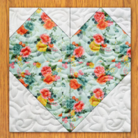 Array of Hearts Quilt Block Pattern | 16", 18", 20", 22", and 24" Size Versions Included # 180-B-2