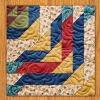 Festive Ribbons Quilt Block Pattern | 16", 18", 20", 22", and 24" Size Versions Included # 171-B-2