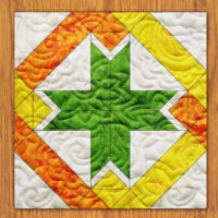 Cube Chain Star Quilt Block Pattern | 16", 18", 20", 22", and 24" Size Versions Included # 401-B-2