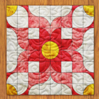 Drunkard Daisies Quilt Block Pattern | 16", 18", 20", 22", and 24" Size Versions Included # 402-B-2