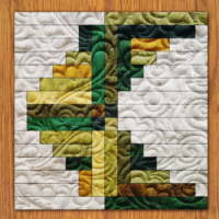Shuriken Log Cabin Quilt Block Pattern | 16", 18", 20", 22", and 24" Size Versions Included # 447-B-2