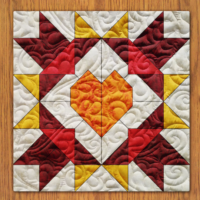 Wrapping Heart Quilt Block Pattern | 16", 18", 20", 22", and 24" Size Versions Included # 433-B-2