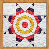 Eight Pointed Stars Quilt Block Pattern | 16", 18", 20", 22", and 24" Size Versions Included # 312-B-2