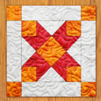 Pastel Village Quilt Block Pattern | 6", 8", 10", 12", and 14" Size Versions Included # 192-B-3