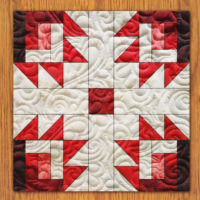 Inverted Bear Paw Quilt Block Pattern | 6", 8", 10", 12", and 14" Size Versions Included # 463-B-3