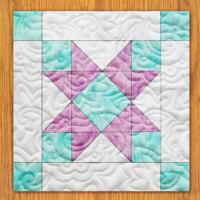 Pastel Village Quilt Block Pattern | 16", 18", 20", 22", and 24" Size Versions Included # 192-B-4
