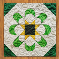 Daisy Dance Quilt Block Pattern | 16", 18", 20", 22", and 24" Size Versions Included # 327-B-4
