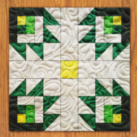 Inverted Bear Paw Quilt Block Pattern | 16", 18", 20", 22", and 24" Size Versions Included # 463-B-4