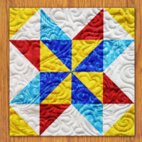 Snowflakes Quilt Block Pattern | 16", 18", 20", 22", and 24" Size Versions Included # 297-B-4