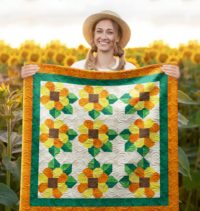 Dancing Sunflower Wall Quilt | 40x40 Inches # W-470