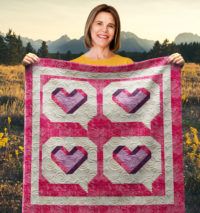 Think of Love Wall Quilt | 40x40 Inches # W-475