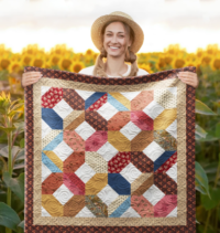 Glazed Ivory Tiles Wall Quilt | 40x40 Inches # W - 335