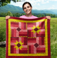 Puzzle Fang Wall Quilt | 40x40 Inches # W - 330