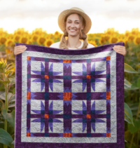 Flower Glimpse Wall Quilt | 40x40 Inches # W-388